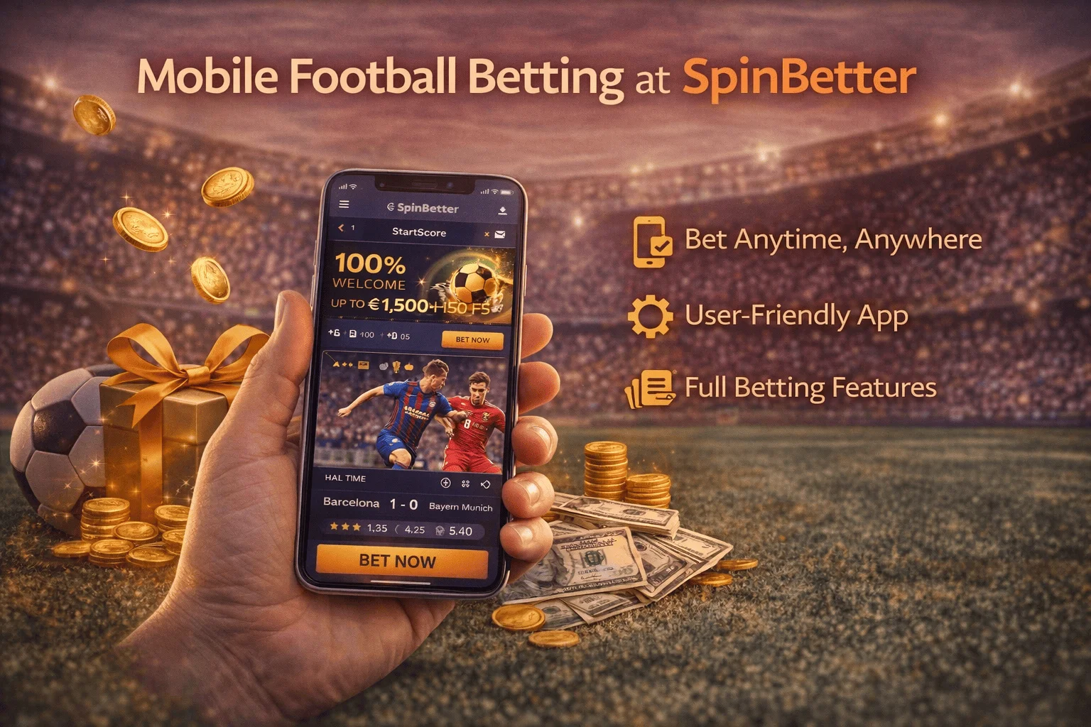 Mobile Football Betting at SpinBetter