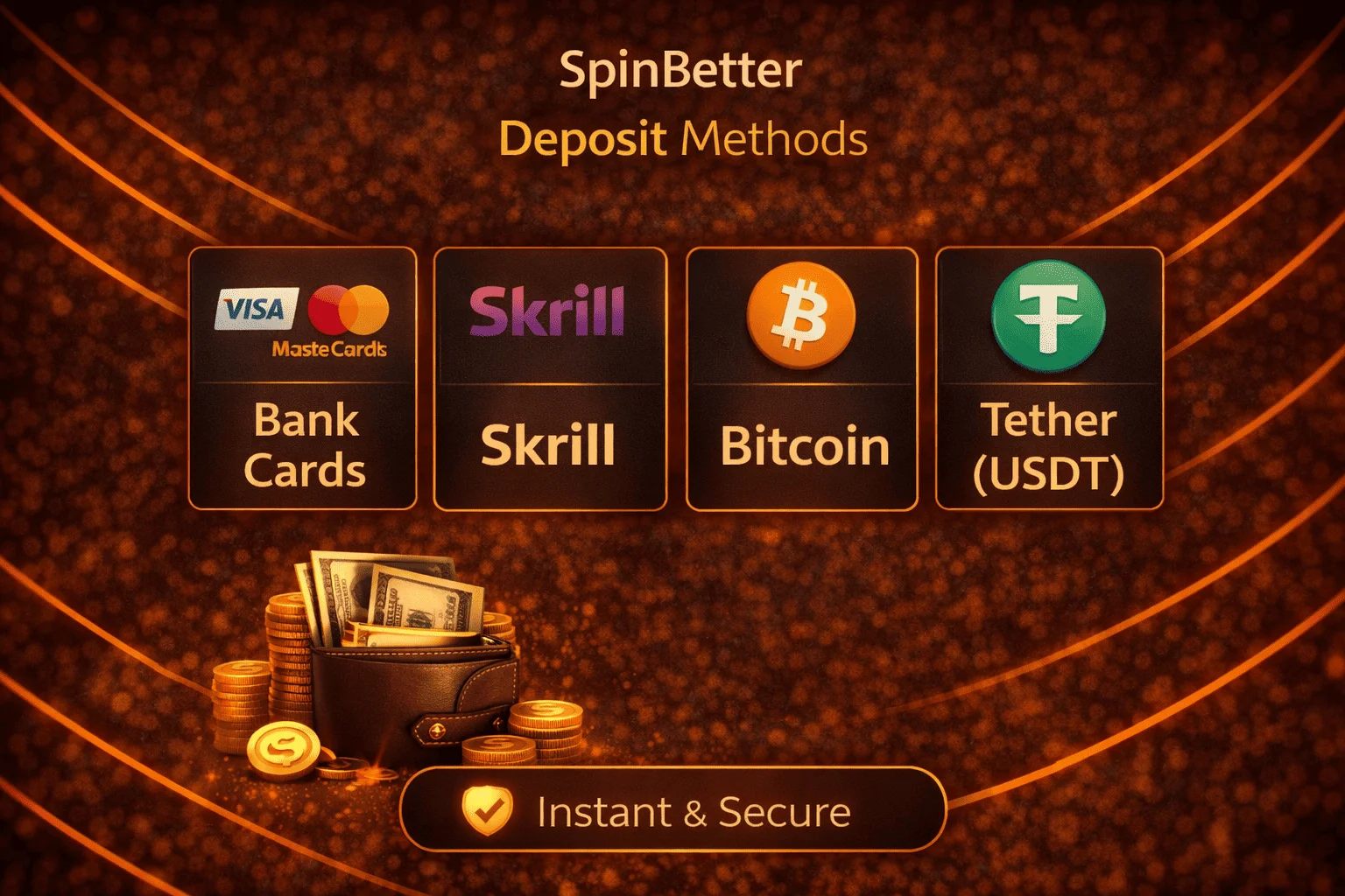 SpinBetter Deposit Methods